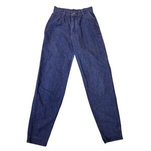 Vintage Lee Riders Jeans Striped High Rise Railroad Pleated USA Made 12